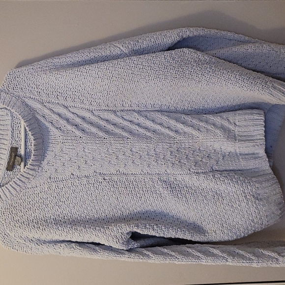 Primark Large Pale Blue Sweater with center cable knit design - Picture 1 of 5